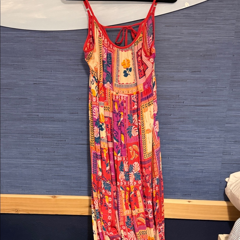 Angie Vibrant Floral Patchwork Maxi Dress